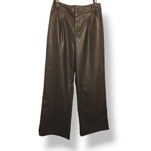 Cider PLeather Wide Leg Witchy Goth Pants Size M Womens High Rise Black Retro